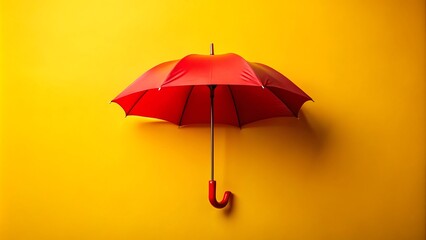 Obraz premium umbrella on yellow background, closeup