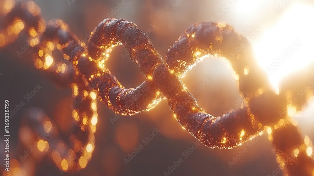 Canvas Prints abstract glowing infinity symbol formed by a textured chain. ideal for concepts of endlessness, conn