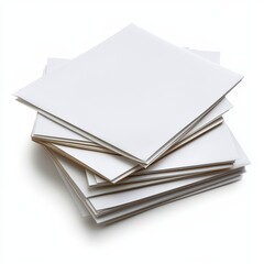 Stack of Blank White Paper Sheets for Creative Projects and Design