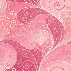 An ornate floral swirl pattern in shades of pink with embossed textures and delicate details.