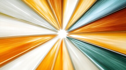 Abstract Radiating Lines Of Orange White And Teal