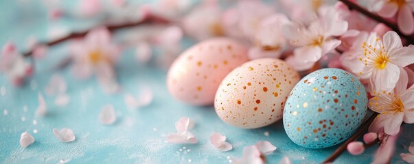 Fototapeta premium Abstract spring themes with Easter floral textures, Generative AI