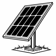 Solar Panel Silhouette Vector Art