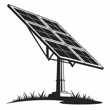 black solar panel on grass clip art preview