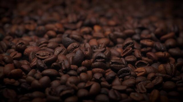  Footage of coffee bean background studio close up 