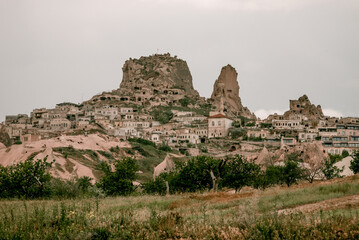 Living town buildings, city landscape, modern urban downtown, district panorama