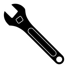 Adjustable wrench silhouette vector illustration 