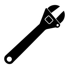 Adjustable wrench silhouette vector illustration 