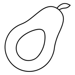 Coloring page line art Avocado vector