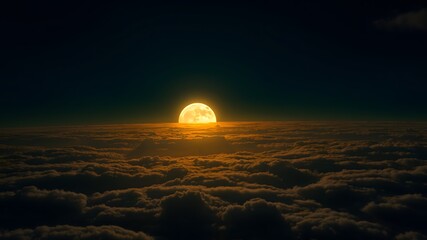 Obraz premium Majestic Sunset Seen from Above the Clouds 