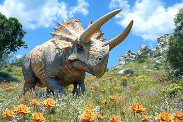 Fototapeta premium Triceratops grazing