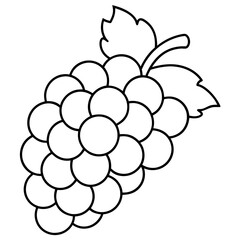 Coloring page line art grapes vector