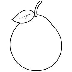 Coloring page line art Guava vector 