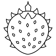 Coloring page line art horned melon vector 