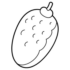 Coloring page line art ice-cream bean vector illustration