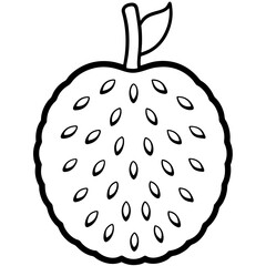 Coloring page line art Jack fruit vector illustration