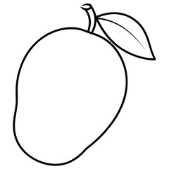 Coloring page line art Mango vector illustration