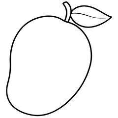 Coloring page line art Mango vector illustration