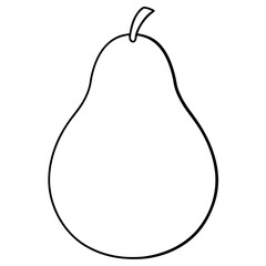 Coloring page line art pear vector 