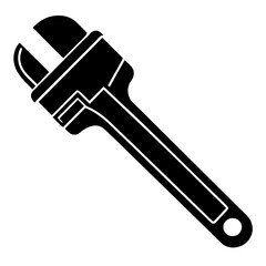 Pipe wrench silhouette vector illustration