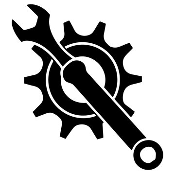 black wrench gear mechanical repair clip art preview