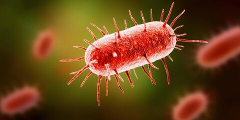Fototapeta premium Bacteria exposure in biological systems a gigapixel cross-section analysis of microbial penetration