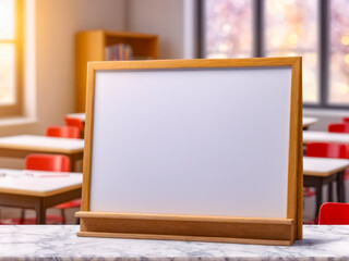 Blank Whiteboard Sign in Classroom Setting