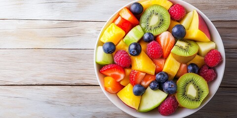 A colorful assortment of fresh fruits presented beautifully in a bowl.
