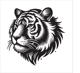 tiger head silhouette vector
