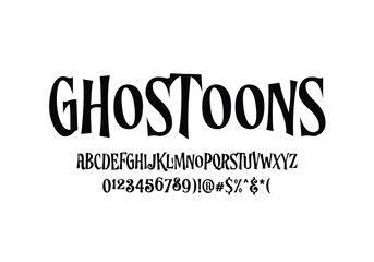 Ghostoon font for logo and headline. Isolated Vector typeset