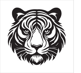 tiger head silhouette vector