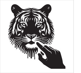 tiger head silhouette vector