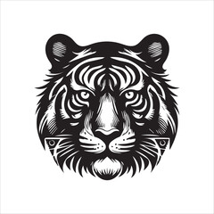 tiger head silhouette vector