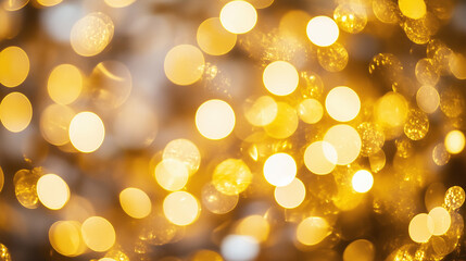 Fototapeta premium Golden Bokeh Lights A Warm and Dreamy Glow