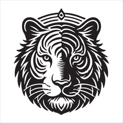 Obraz premium tiger head silhouette vector