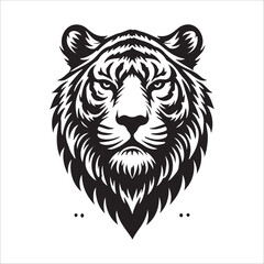 tiger head silhouette vector