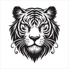 tiger head silhouette vector