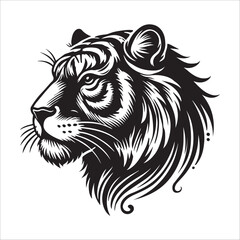 tiger head silhouette vector