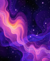 Obraz premium Cosmic dance of colors and stars capturing the essence of the universe in vibrant swirls and hues