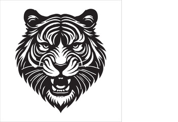 tiger head silhouette vector