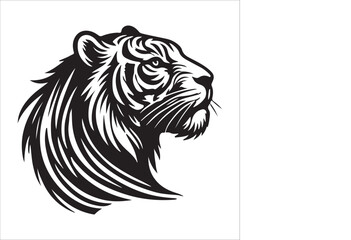 tiger head silhouette vector