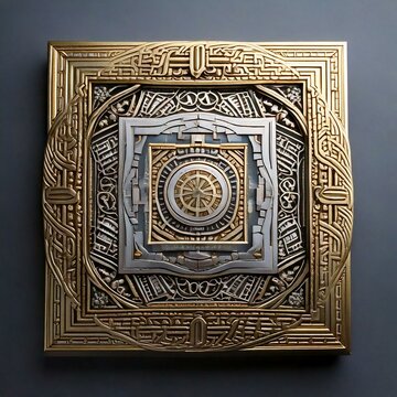 silver and gold frame