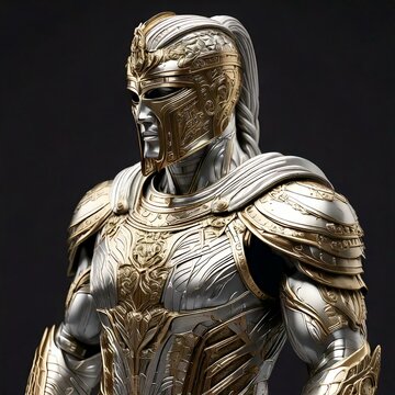 gold and silver knight