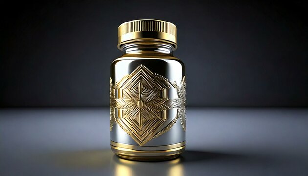 gold and silver jar