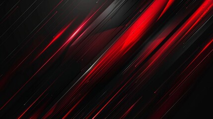 Dynamic Abstract Digital Artwork with Bold Black and Gradient Red Diagonal Stripes