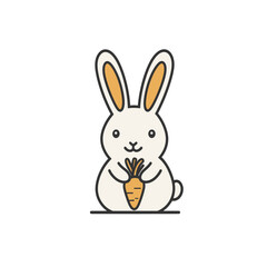 Fototapeta premium Adorable Bunny with Carrot 