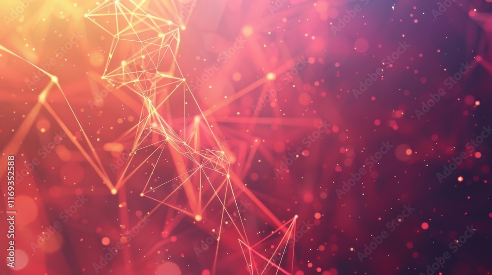Poster template for science and technology presentation. plexus style background