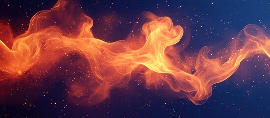 Dramatic and fiery cosmic explosion filling the night sky with a powerful display of cosmic flames glowing embers and a celestial inferno