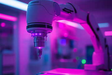 Advanced robotic microsurgery system showcasing AI precision in action