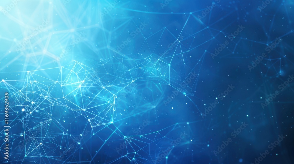 Poster template for science and technology presentation. plexus style background
